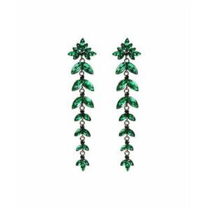 Eye Candy LA Green Crystal Forest Ivy 4.5" Drop Earrings 3 for $10